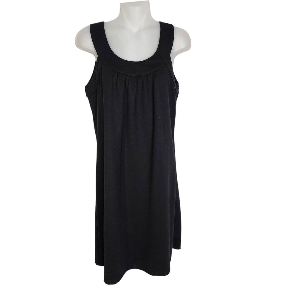 Ann Taylor LOFT Womens Dress Size 4 Black Sleeveless Scoop Neck Shift Side Zip